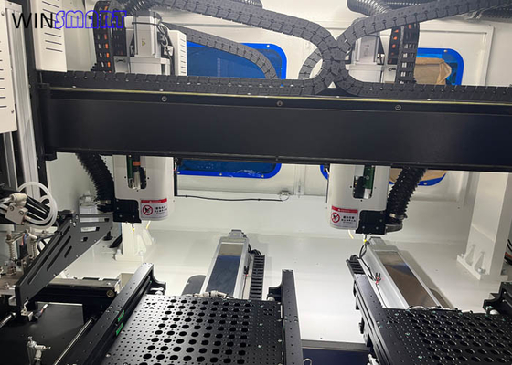 Máquina de roteador de PCB em linha de dupla mesa de alta velocidade de máxima 100.000 RPM Precisão ± 0,05 mm