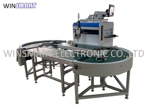 100% Condição Máquina de distribuição de cola SMT rotável com treinamento fornecido e mesa de trabalho de conveyor belt